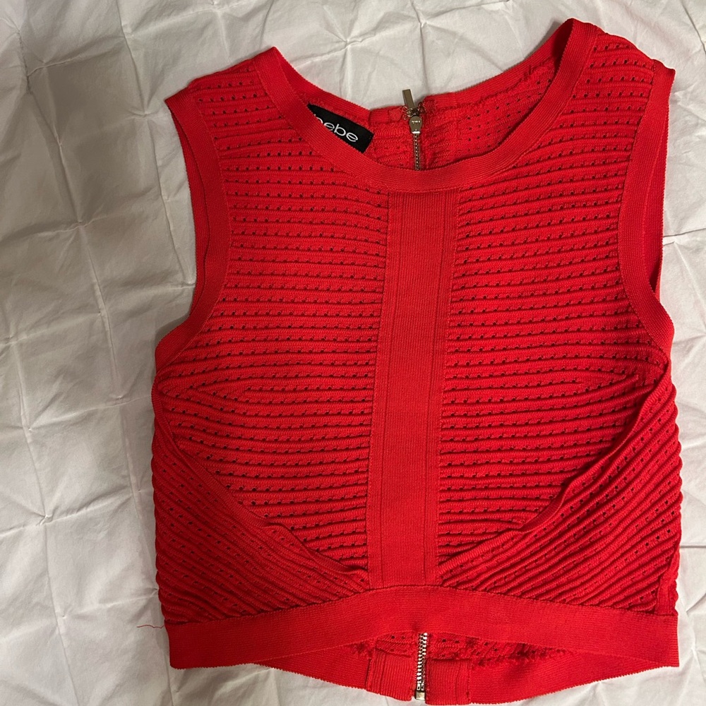 Bebe Scarlet Textured Crop Top